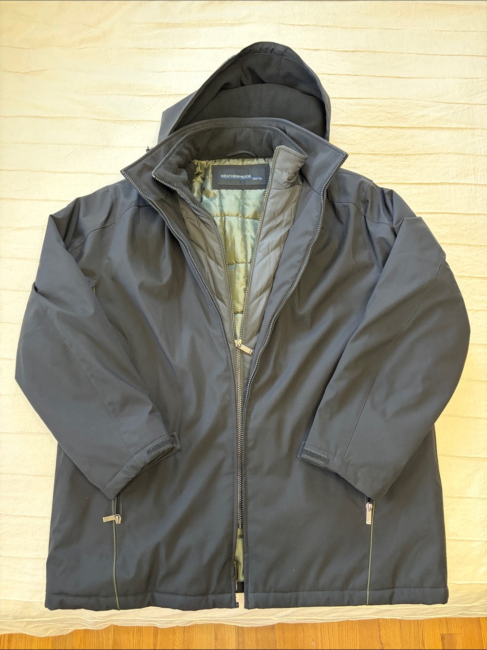 Weatherproof Men's UltraTech Double Layer Jacket - Black & Olive Green